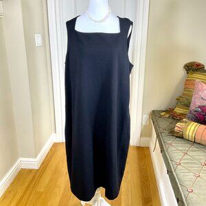 Eileen Fisher Dress Sheath Ponte Knit Black (XL)
